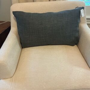 NWT BELGIAN LINEN Pottery Barn Charcoal Accent Pillow 16x26